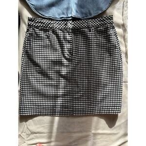 Black Gingham Mini Skirt (Size 12)